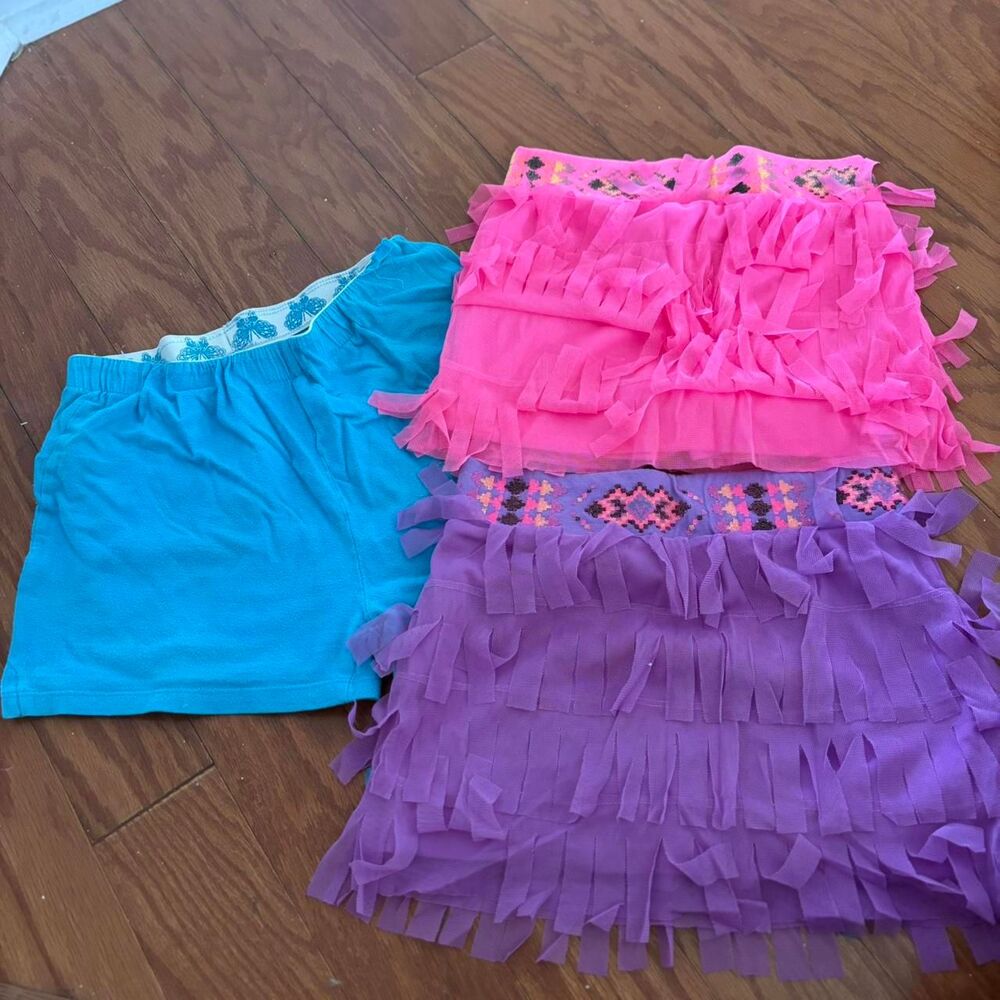 BUNDLE Lot of 3 Justice Pink Blue Purple Girl's Kid's Women's Sz 6 Skirt Shorts